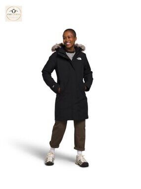 Waterproof Recycled Down Hooded Parka Faux Fur Trim Winter Coat